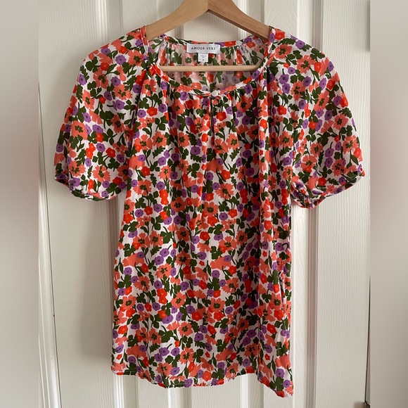 Amour Vert Lotta 100% Floral Washable Silk Blouse - Picture 5 of 9